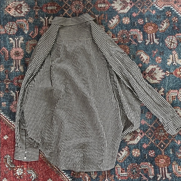 CJLA Oversized Black and Taupe Gingham Blouse - Picture 5 of 5